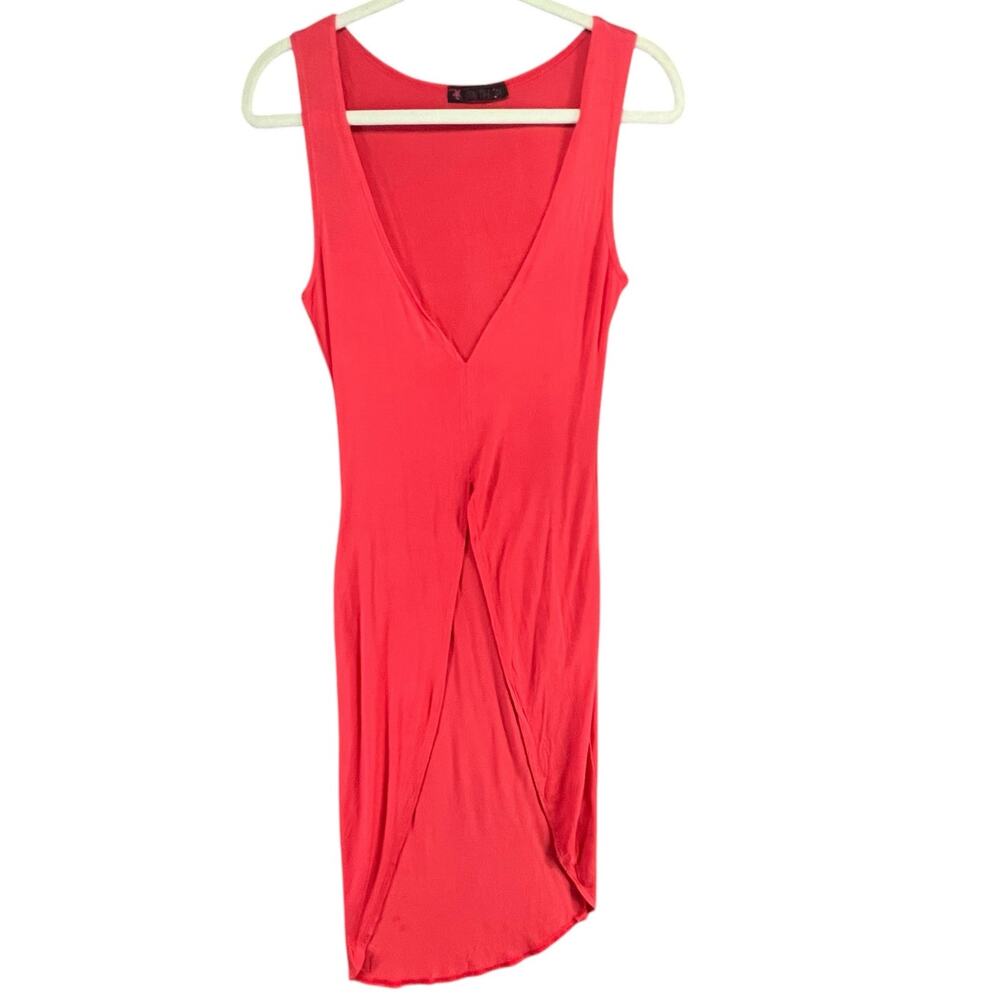 Myth Top Womens S Orange Plunging Sleeveless Stretch Boho Chic Cover Up Resort